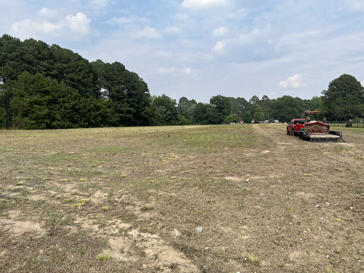 Field after cutting with Steady Grounds equipment on site